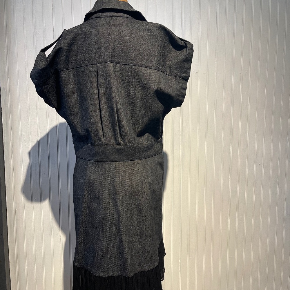 Dark Denim Ruffle Dress - Picture 4 of 5